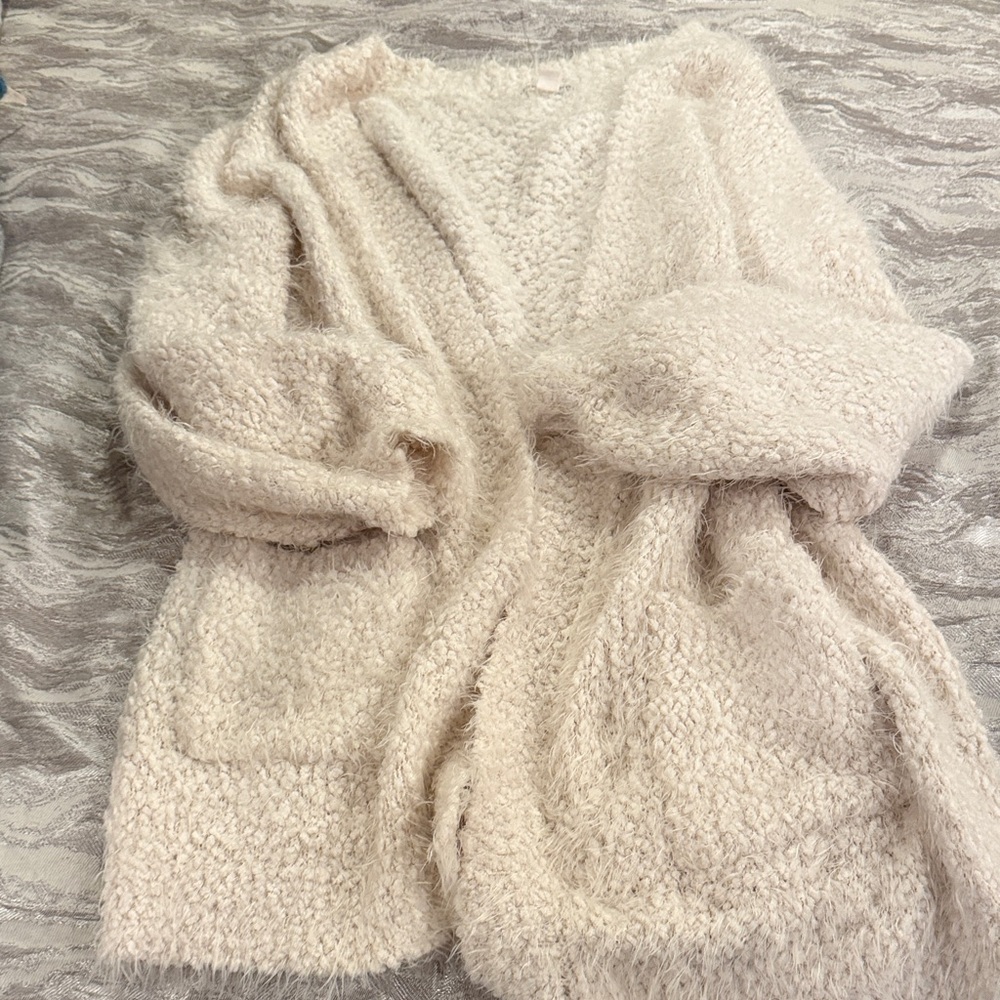 Super Soft Cozy Cream Open-Front Women’s Sweater Cardigan medium